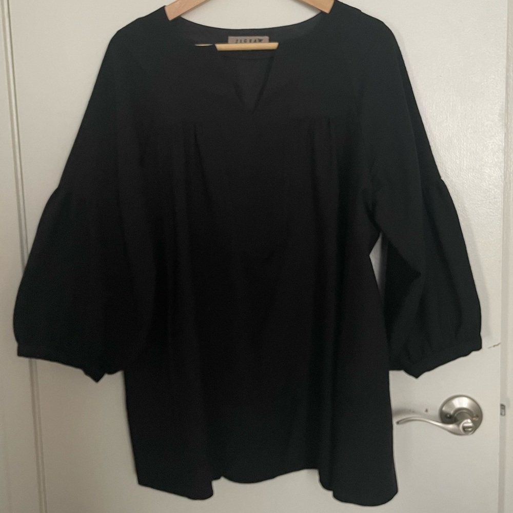 Jigsaw Black Wool Tunic with Pockets